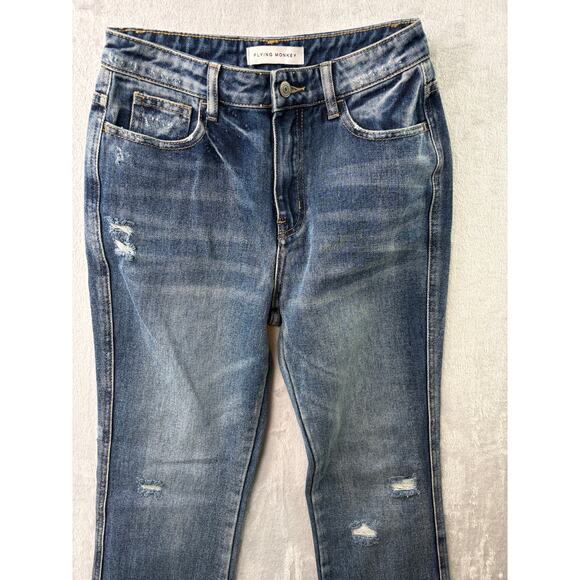 Flying Monkey Ultra High Rise Straight Jeans – Distressed Medium Wash – Size 24 - Picture 7 of 7